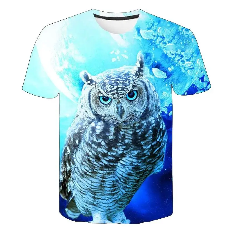 

Sweatshirts Short Sleeve 3D Printed Men Women T-Shirt Owl Casual Streetwear Boy Girl Children Harajuku T Shirt Tops Ropa