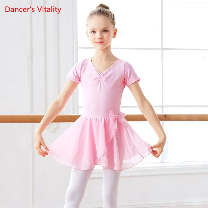 Балетное платье для танцев с v образным вырезом и длинными/короткими рукавами