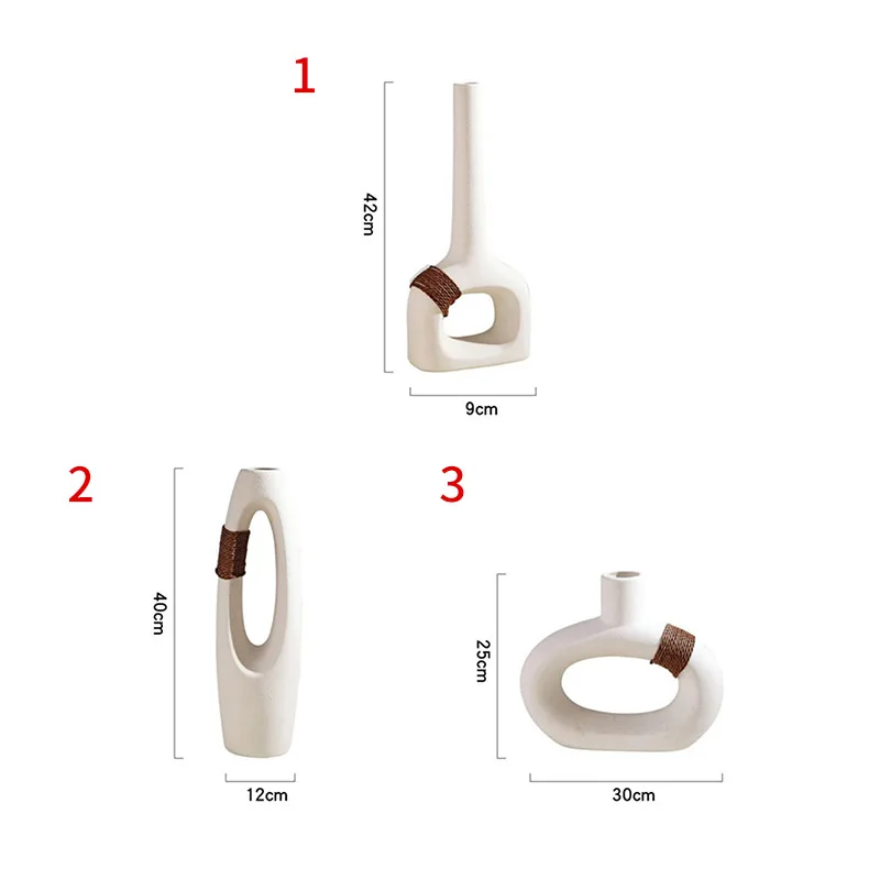 

Modern Simplicity White Color Ceramic Vase Flower Arrangement Furnishing Articles Nordic Style Home Decoration