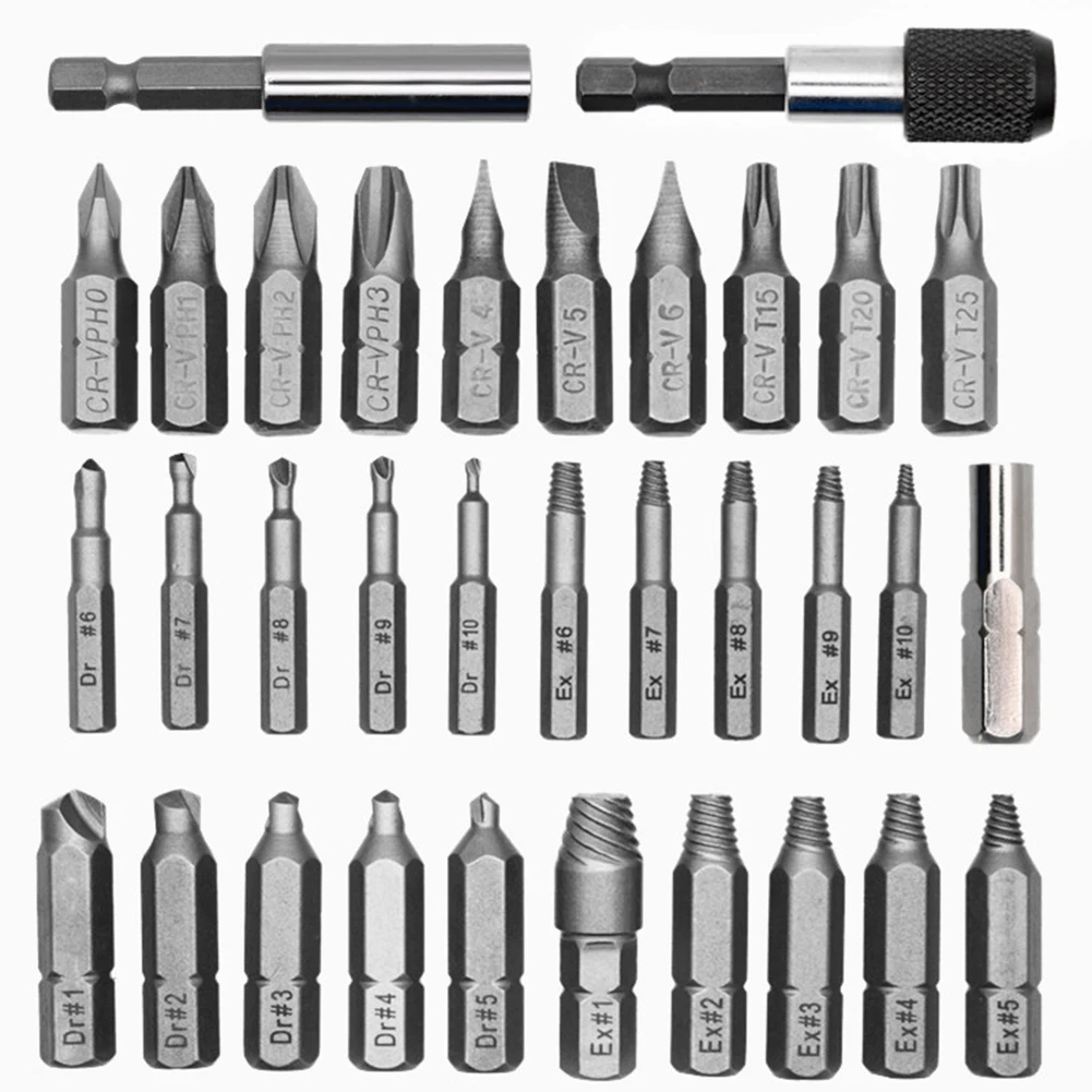 

HSS Drill Bit Set Tool Kit Bolt Screw Extractor Broken Head Screw Removal Tough Easily Carrying Lightweight Tools