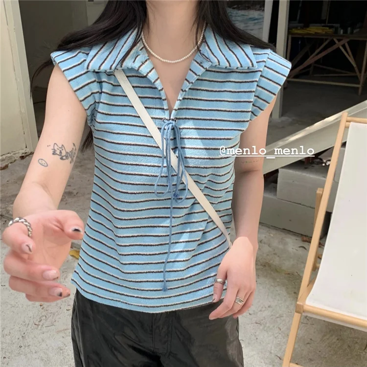 Реальный снимок экономичный свободный Универсальный полосатый жилет на