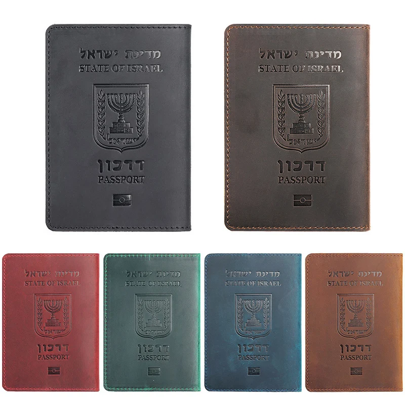 Israeli Genuine Leather Passport Cover For Israel Credit Card Holder Hebrew Case Unisex Travel Wallet | Багаж и сумки