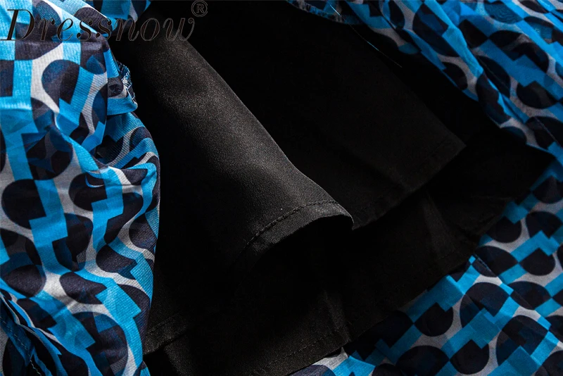 Dressnow, женское дизайнерское макси платье, для девушек, 3/4 рукав, геометрический принт, талия, с отверстиями, для праздника, повседневное, длинное, шифоновое