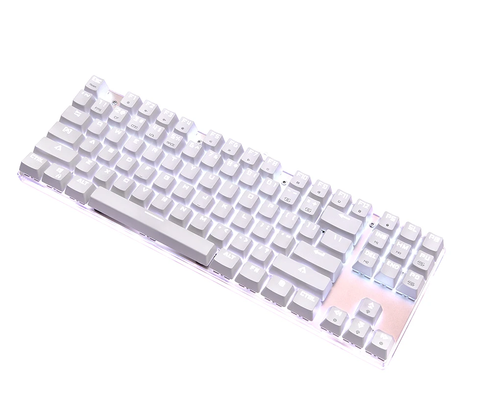 Original Подлинная Motospeed K87S Игровая механическая клавиатура 87 клавиш Красный / Синий переключатель RGB Подсветка LED Антибликовая USB Проводная английская / русская клавиатура для геймеров