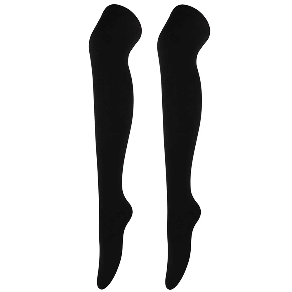 Harajuku Goth Black Thigh High Long Socks For JK Girls Knee High White Stockings For Girl Student Uniform calcetines altos mujer