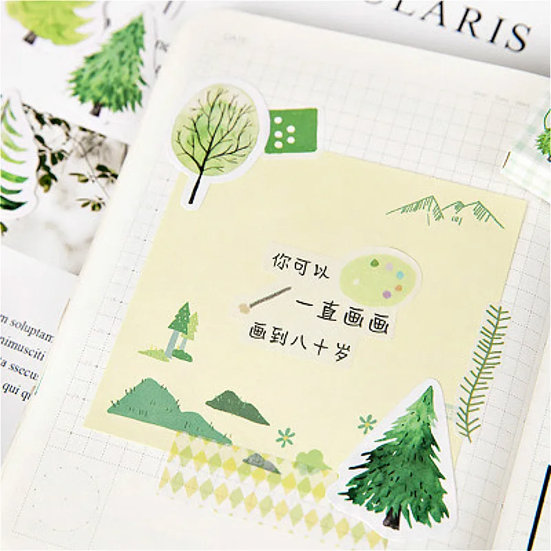 45 шт. Kawaii Yuan Ho лес васи клейкая лента практичный блеск DIY стикер Скрапбукинг наклейка этикетка маскирующая лента