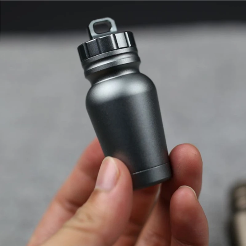 

Aluminum Alloy Outdoor Medicine Bottle Full Waterproof Cans Sealed Capsule Bottle EDC Outdoor Equipment