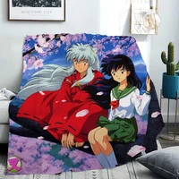anime flannel blanket inuyasha print quilts for girl boys teens gift 3d kids adults blanket home decor fashion party quilt