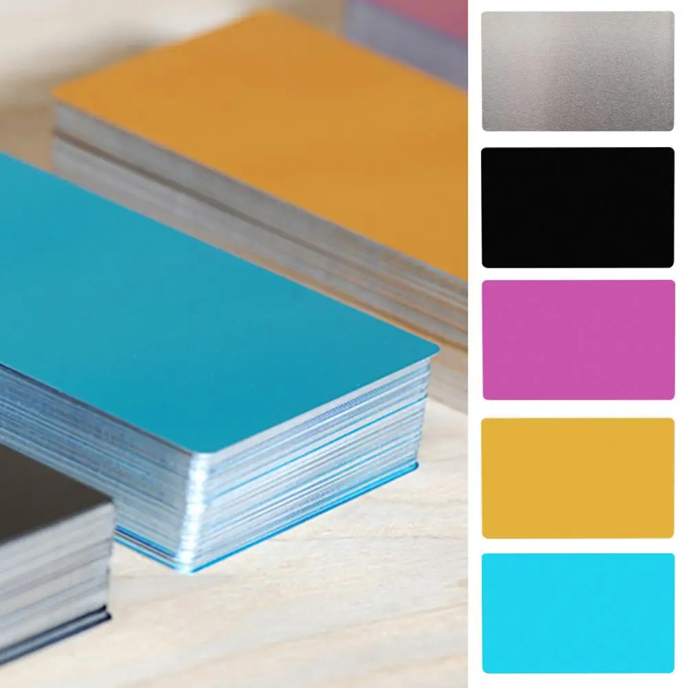 

100Pcs 0.2mm Ultra-thin Aluminum Business Card Aluminum Alloy Card Laser Marking Engraving Business Access Business Card Blank