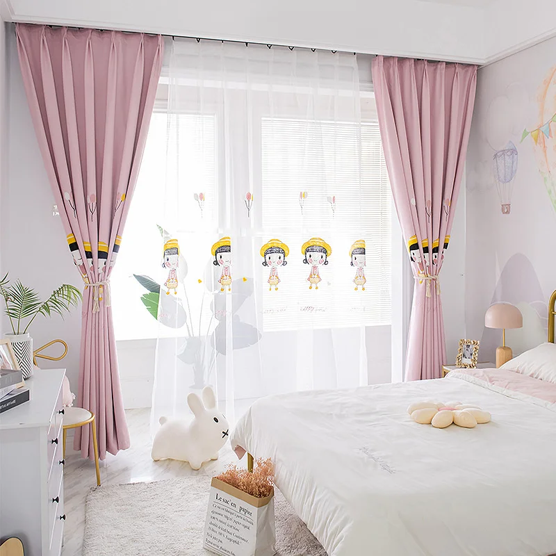 Розовые бархатные вышитые Мультяшные фотообои для девочек и детей милые