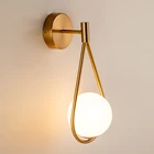 Современный стеклянный шар настенный светильник, подвесной светодиодный настенный бра для спальни, прикроватный светильник, кухонный светильник для гостиной, светильник для гостиной