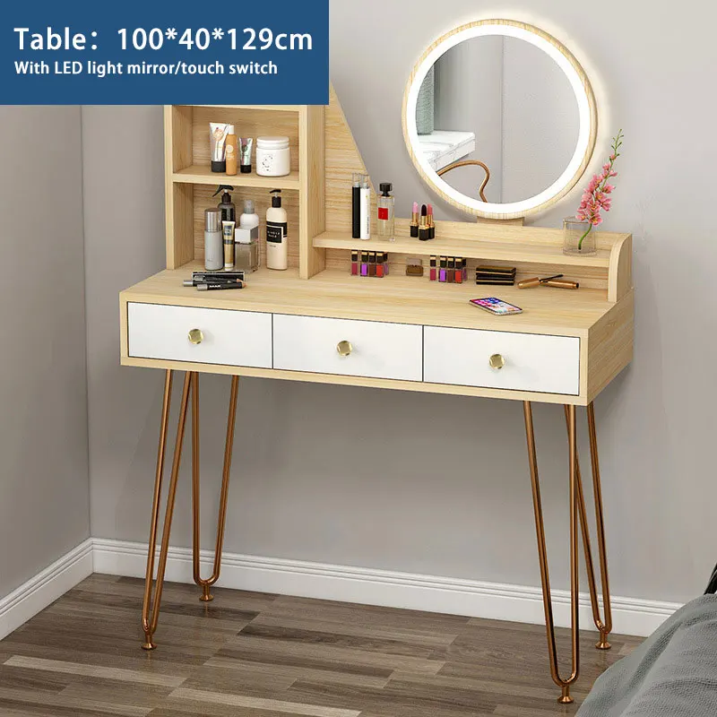 

Minimalist Modern LED Light Luxury Master Bedroom Dresser Furniture Bedroom Simple Storage Cabinet Celebrity Dressing Table