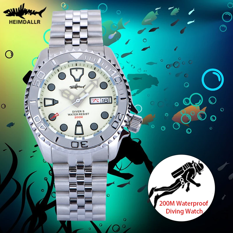 

Мужские часы для дайвинга HEIMDALLR SKX007 C3 светящийся керамический Bezel, водонепроницаемость, Япония NH36A, автоматические механические часы для муж...