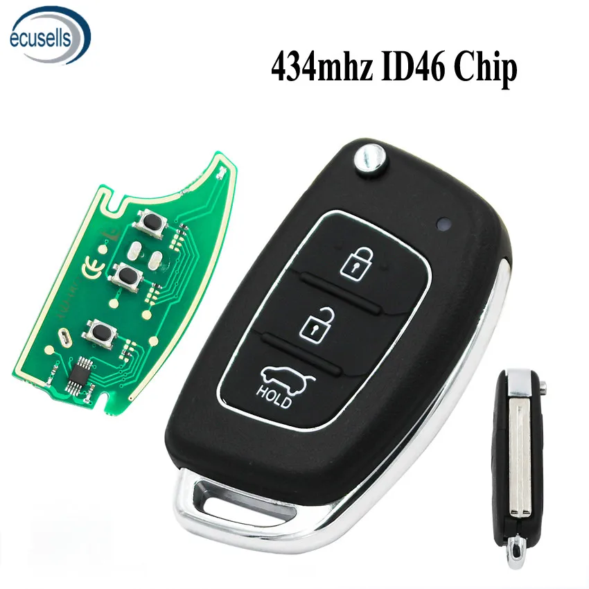 Пульт дистанционного управления без ключа 3 кнопки 434 МГц ID46 чип для Hyundai новый IX35