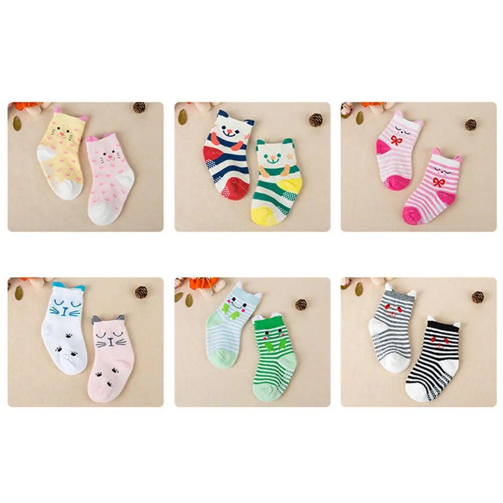 

1 Pairs Baby Socks 8-36 Months Toddler Girls Boys Ankle Socks Cotton Warm Non Slip Cartoon Crew Socks
