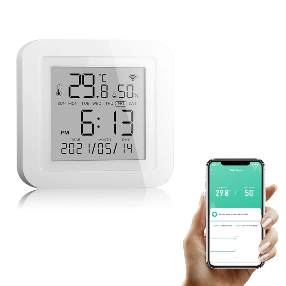 

Temperature Humidity Sensor Smart Wireless WiFi Humidity Detector IR Remote Controller Support Linkage Google Alexa Speaker