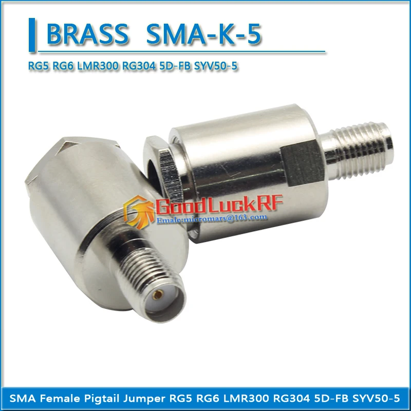 1X шт. RF разъем SMA гнездовой штекер зажим для припоя RG5 RG6 LMR300 RG304 5D-FB металлический
