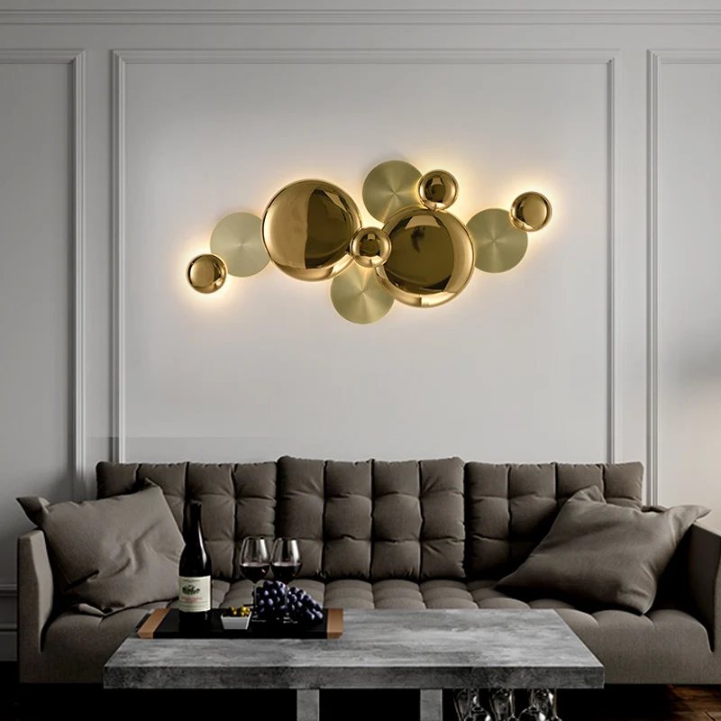 Modern Nordic Luxury Wall Sconce Copper Lustre Light Gold Lotus Leaf Loft Bedside Lamp Indoor for Decoration Lighting | Лампы и