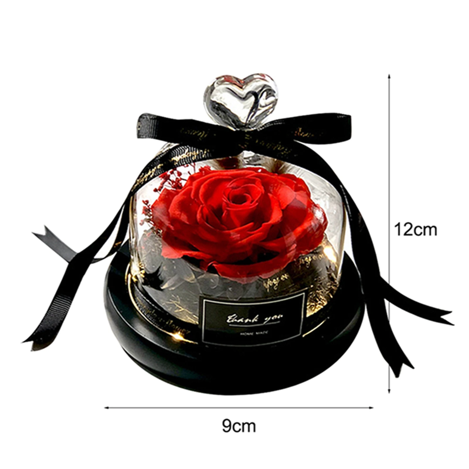 

HOT Valentines Day Gift The Beast Preserved Valentines Day Gift Rose In Glass Dome With Lights Eternal Real Rose Mother's Day