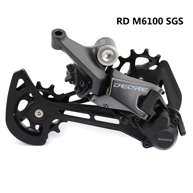 Дешево Переключатель передач SHIMANO DEORE M6100, 12s задний переключатель передач для горного велосипеда M6100, кассета 10-51T, цепь M6100