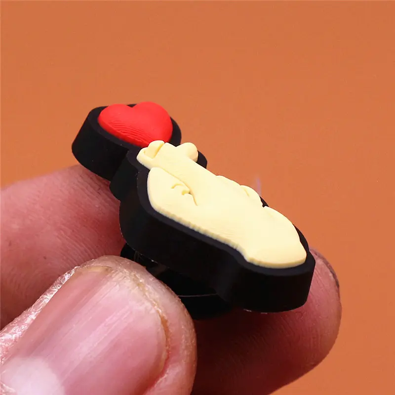 Original PVC Piano keys Croc Shoe Charms NEW Gesture love Slippers Beach Shoes Accessories Decorations for Jibz Kids Party Gifts