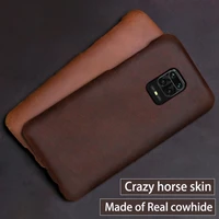 for redmi note 11pro real leather cover for xiaomi redmi note 9 pro case crazy horse skin cover for xiaomi poco x3 pro case
