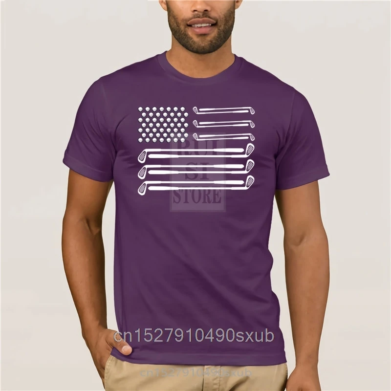 

for mans Golf Flag T Shirt Golfing Ball Club 4th of July Fathers Day casual o neck loose summer T shirt for men