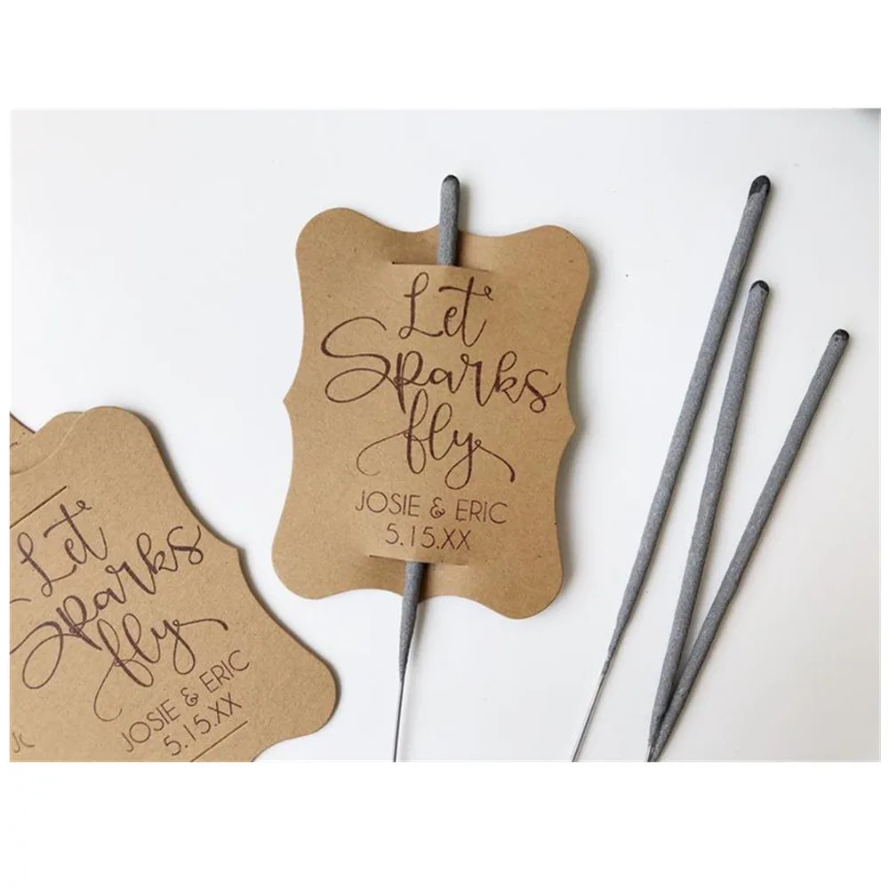 Let Love Sparkle Custom Sparkler Tags Unique Wedding Favours favors kraft favor tags | Дом и сад
