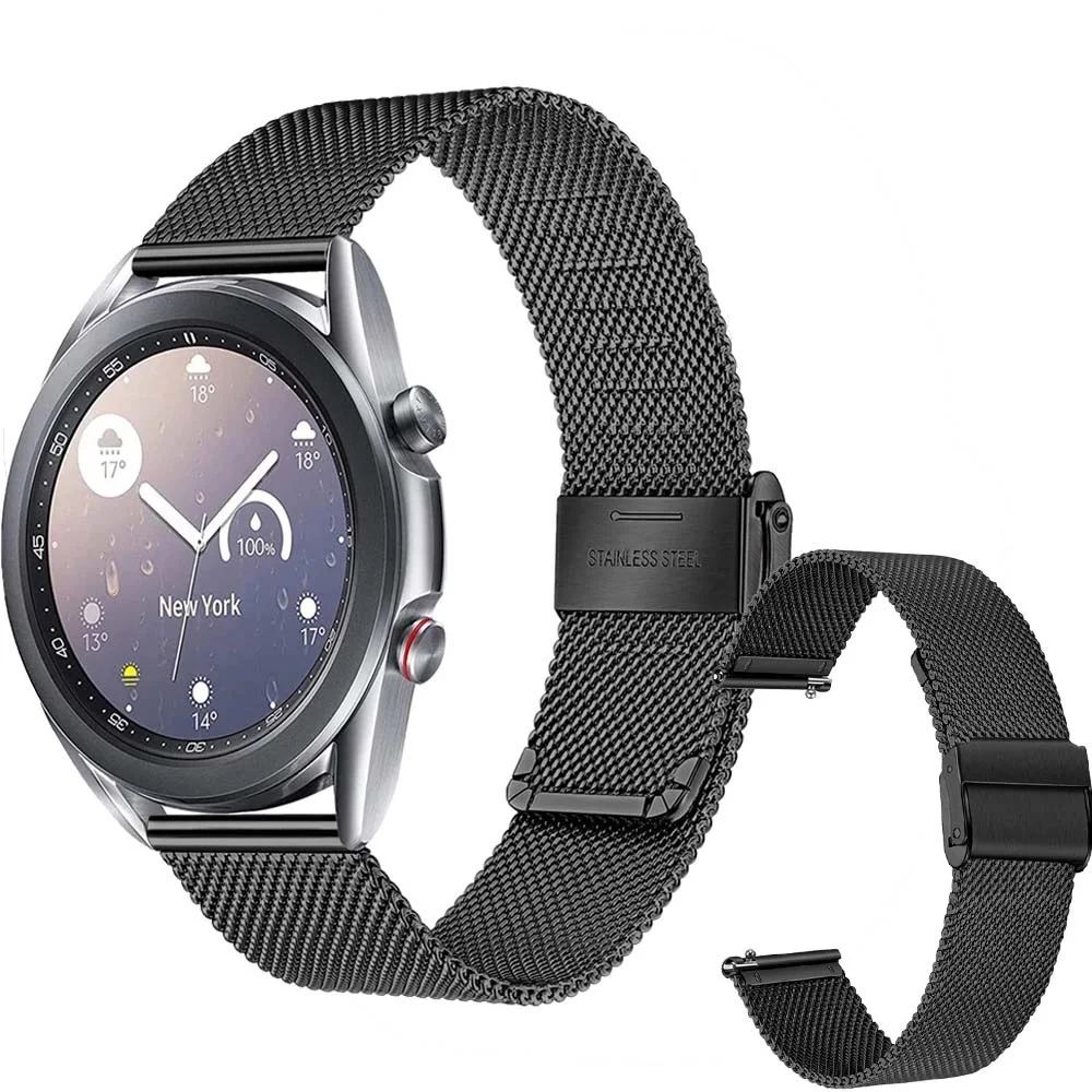 

Ремешок из нержавеющей стали для Samsung Galaxy Watch 3, металлический сетчатый Браслет для Galaxy Watch 3, 45 мм, 20 мм, 22 мм, 41 мм