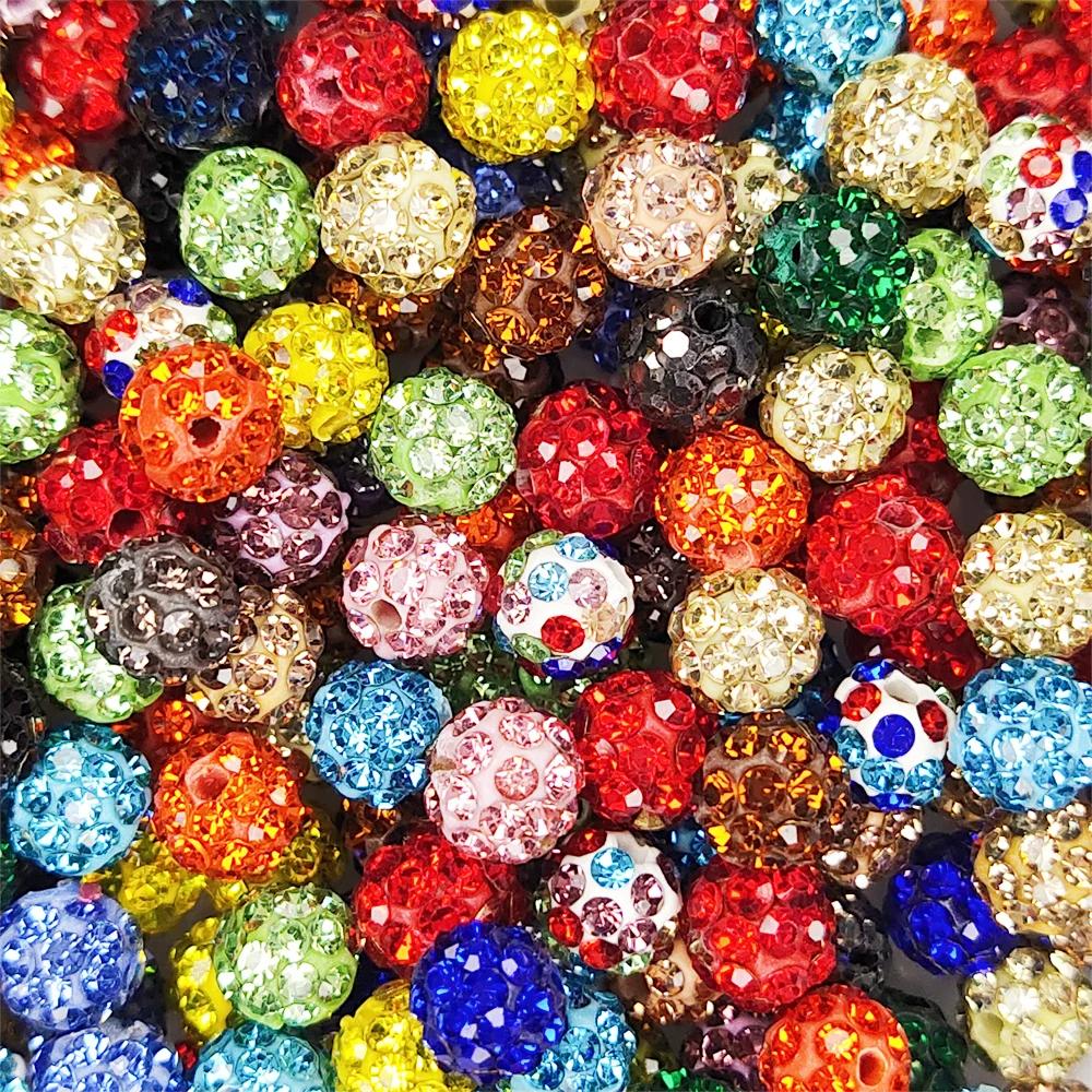 

AAAAA + качество 6 мм, все размеры, цветная Полимерная глина с 4 рядами блесток Стразы стеклянный шарик, бусины DIY аксессуары для браслетов и ожер...