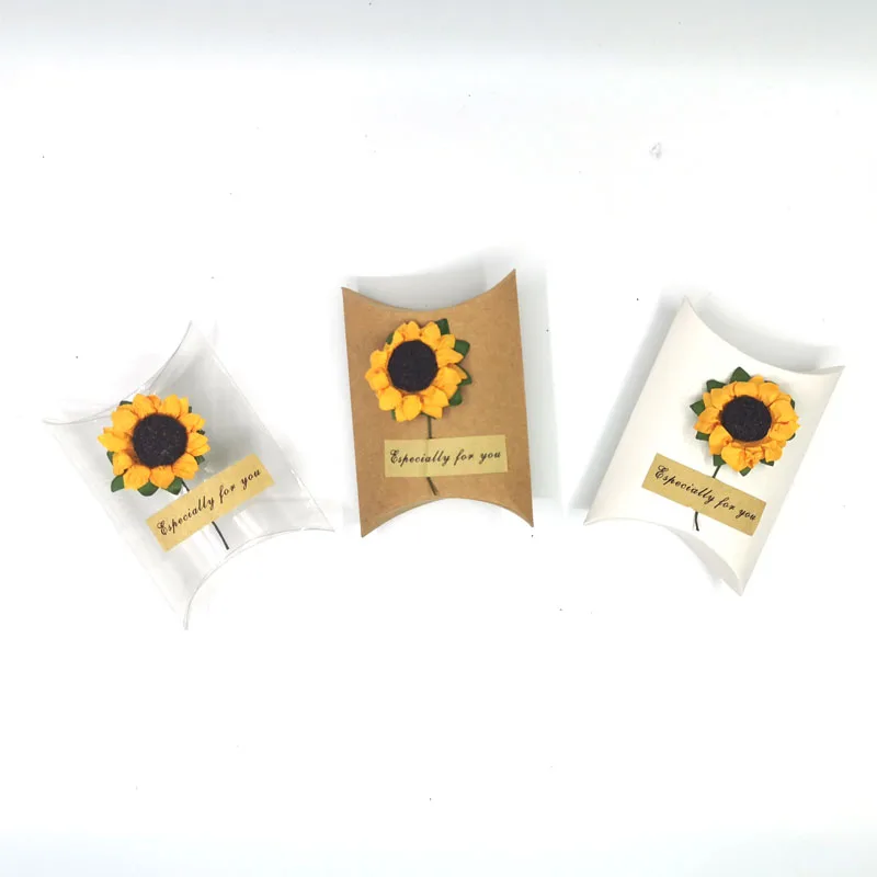 50 шт. в форме подушки конфетная коробка сумка крафт бумага милые свадебные