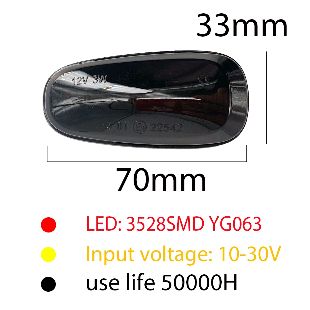 

2pcs Led Dynamic Turn Signal Light For Opel Zafira A 1999-2005 For Opel Astra G 1998-2009 Side Marker Light Sequential Blinker