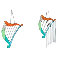 pendant ornaments window wind chimes harp gift for stained glass music teacher gift garden yard patio decor