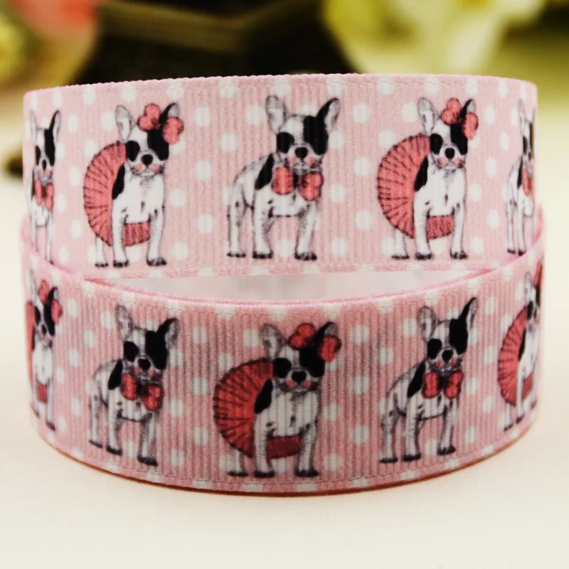 

22mm 25mm 38mm 75mm Dog print Cartoon printed Grosgrain Ribbon party decoration 10 Yards X-02889
