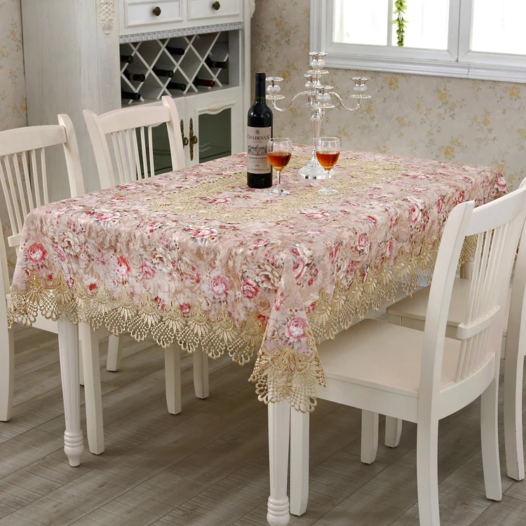 Европейская роскошная скатерть с вышивкой для обеденного стола цветами