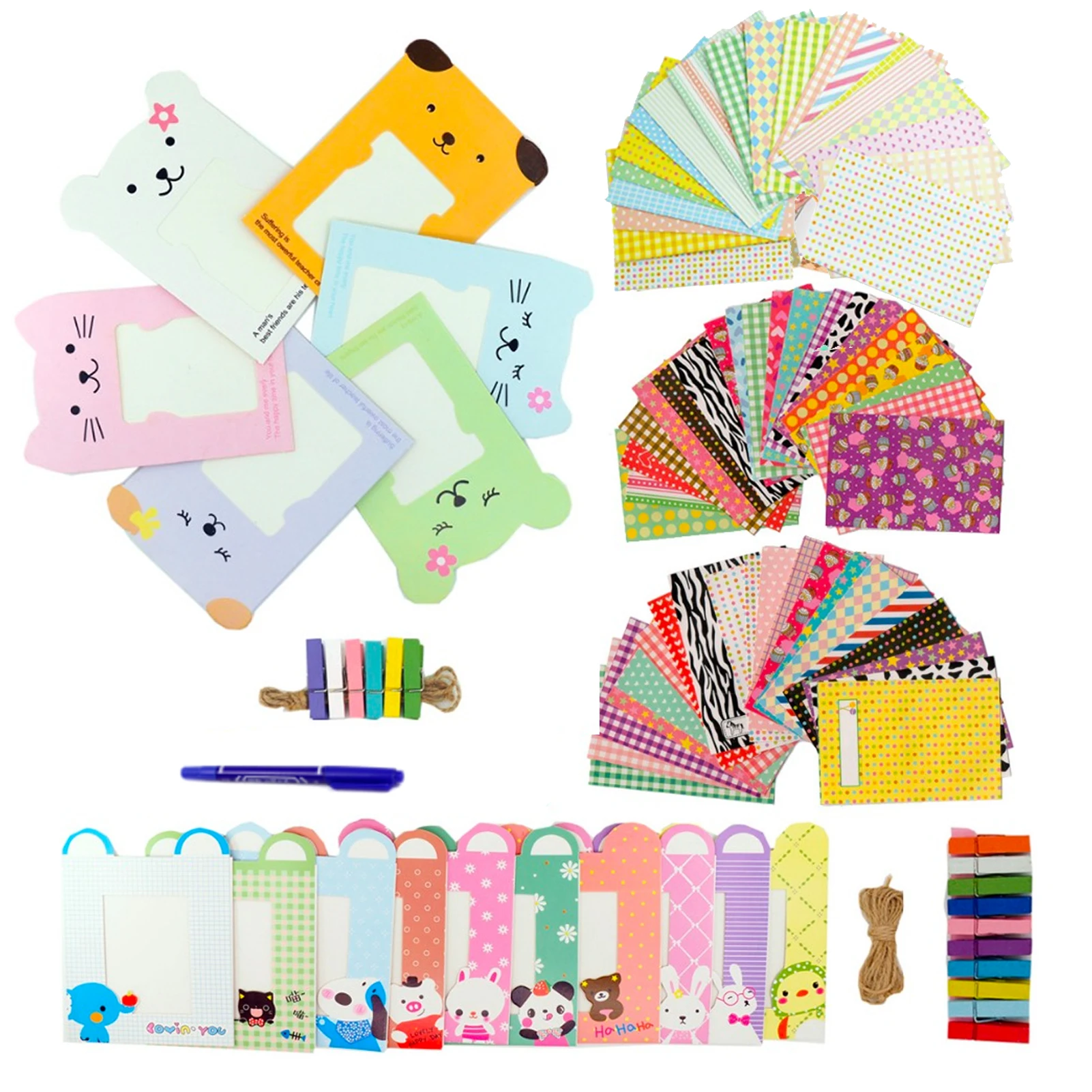 

6 в 1, аксессуары для фотопленки, набор для Fujifilm Instax Mini 11, 9 Упаковок наклеек, DIY ручка, настенная рамка с ушками животных