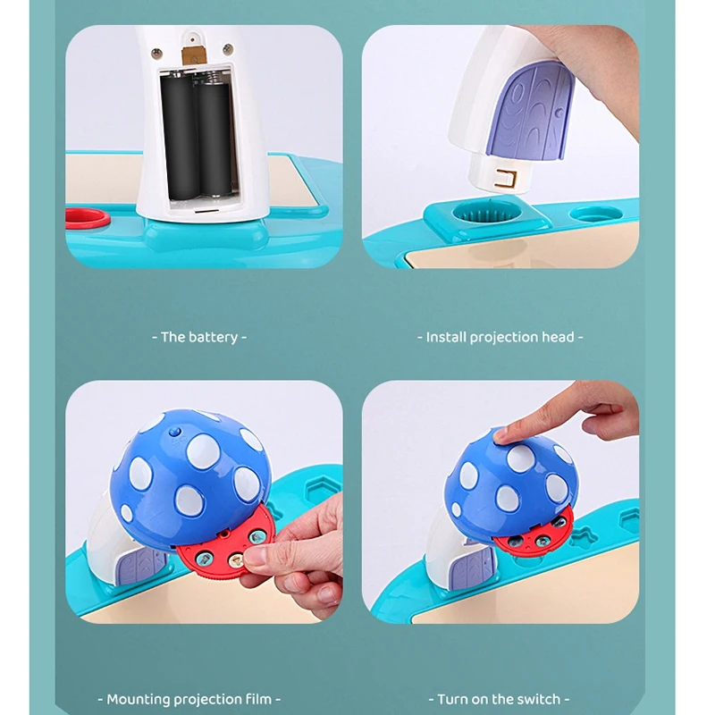 

Children Projector Painting Toy Learning Drawing Desk Kids Multi Functional Educationally Sets with Number and Letter