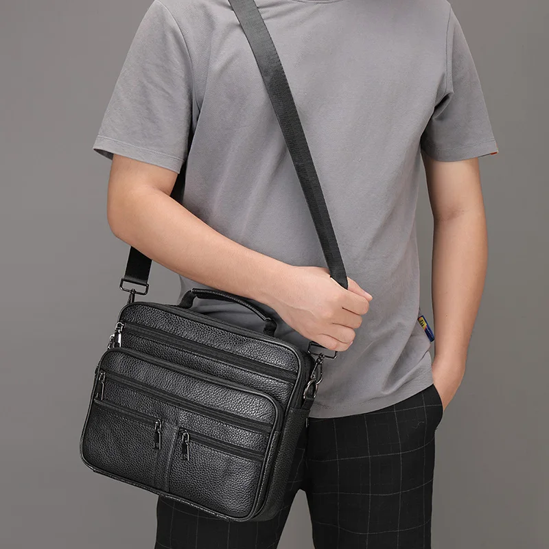 WESTAL Men's Shoulder Bag Genuine Leather Casual Crossbody Bags for Men Top-handle Bags for Men Messenger Bag Male Handbag
