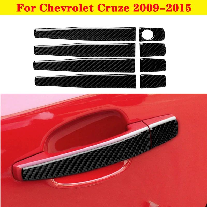 

For Chevrolet Cruze Carbon Fiber Car Door Handle Cover Decoration Trim Car Door Handle Protector Cover 2009-2015 Car Styling