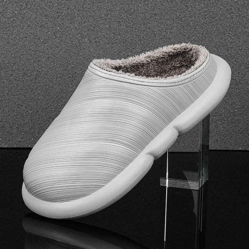 

Home Slippers Couples 2021 New Winter Warm Women Home Shoes Waterproof Non-Slip Indoor Bedroom Cotton Slippers for Men