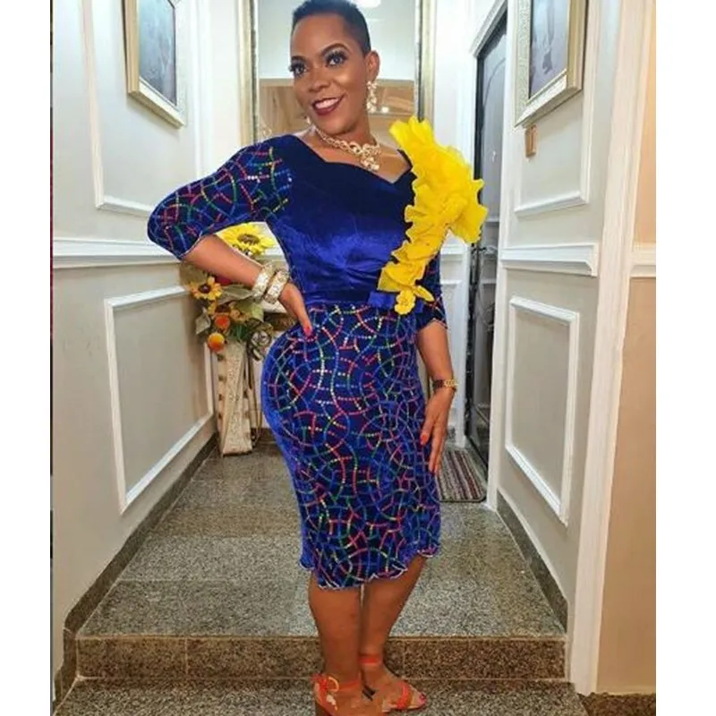 Бархатная кружевная ткань с блестками в Африканском и французском стиле