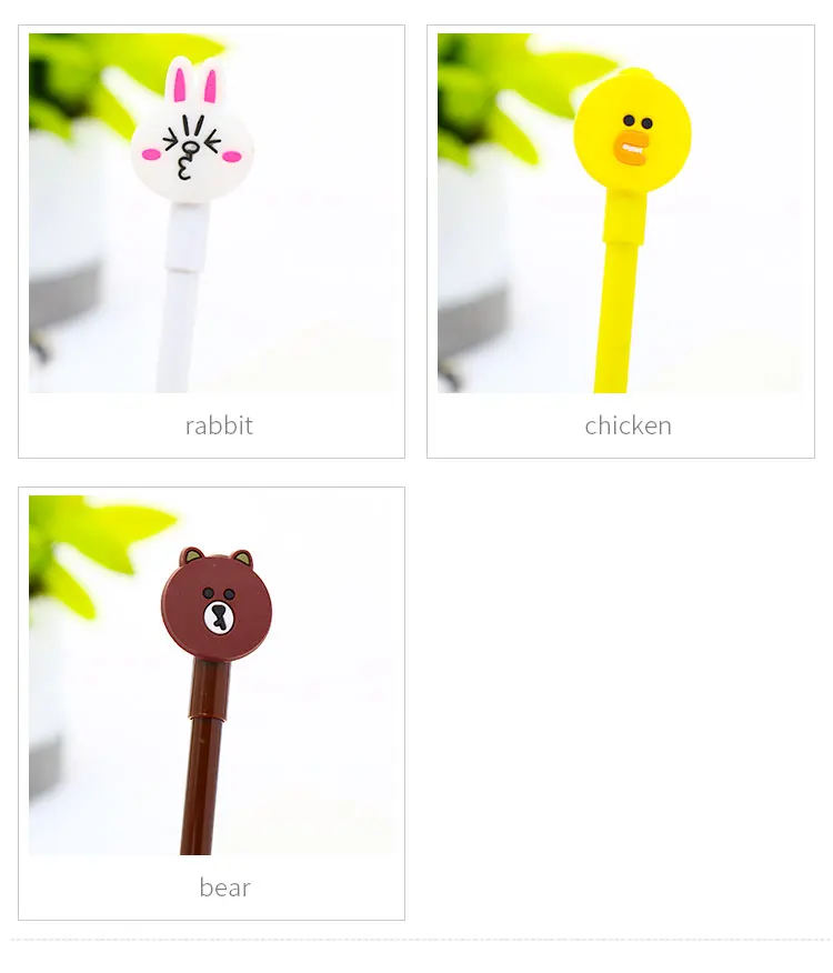 12 шт. Kawaii Line Friend гелевая ручка милые корейские канцелярские принадлежности с аниме элемент Kawai школьный материал офисная поставка стационарная вещь халява