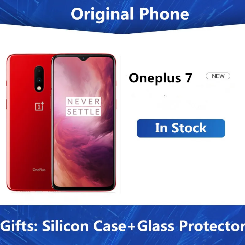Oneplus 7 Мобильный телефон Snapdragon 855 Octa core 8GB 12 Гб Оперативная память 256 ГБ Встроенная память UFS 3,0 6,4" 48MP Камера 4 аппарат не привязан к оператору сотовой связи NFC Смартфон