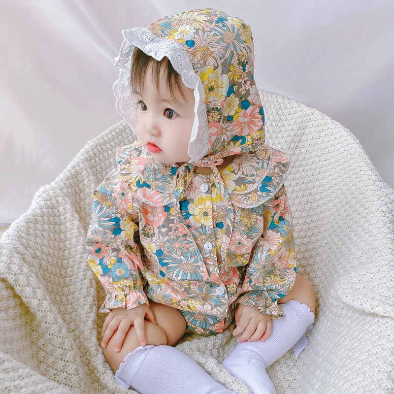 2021 г. милый цветочный комплект одежды для новорожденных девочек комбинезоны с