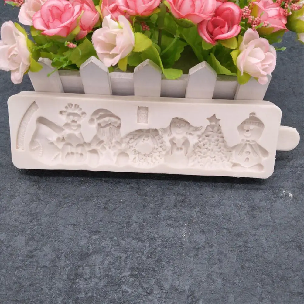 

Pollution-free Novelty Cupcake Decorative Clay Mold Environmentally Friendly Fondant Mold Christmas Themed for Kitchen
