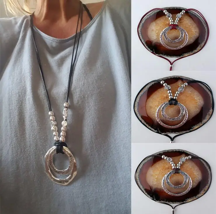 Женская Длинная цепочка ожерелье из бисера винтажное ручной работы аксессуары