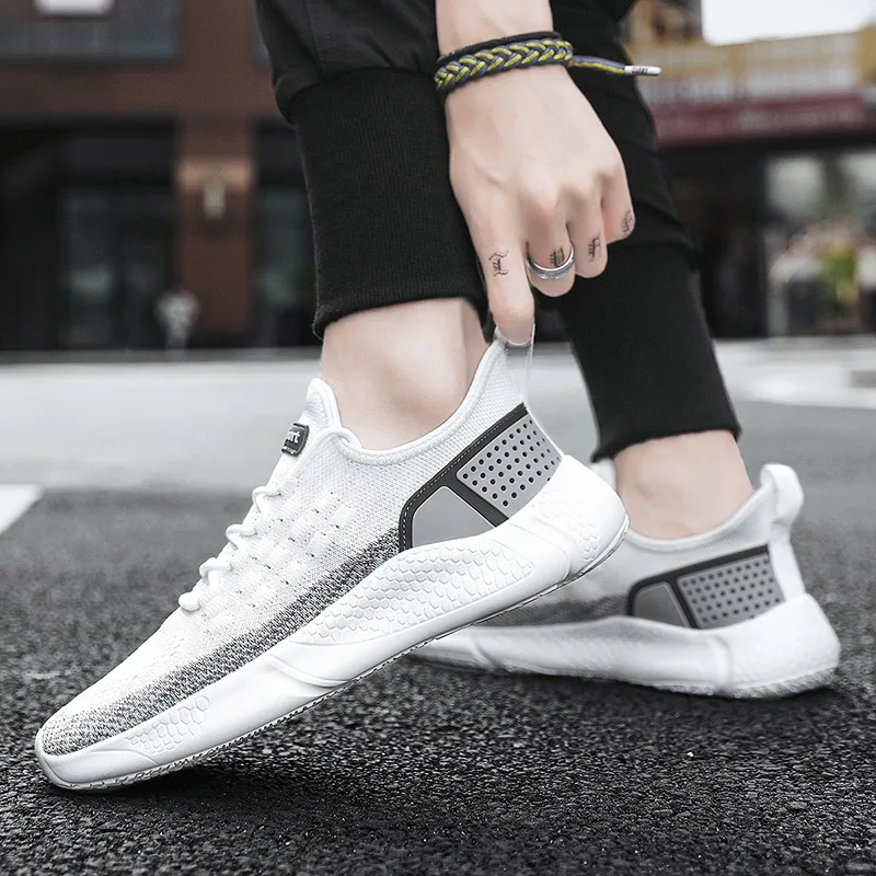 

2021 Fashion Men's Shoes Mesh Breathable Lightweight Casual Men Shoes High Quality Comfortable Lace-up Male Sneakers Big Size 46