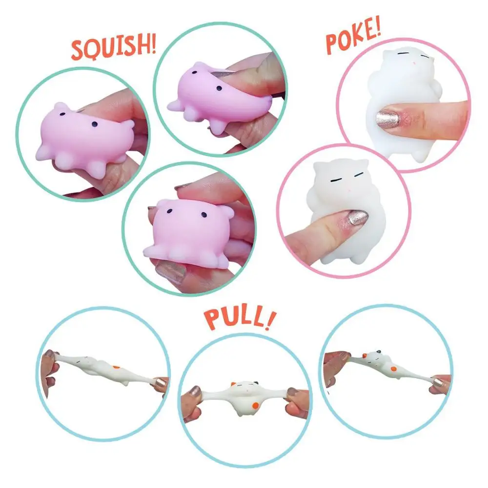 Миниатюрный Сжимаемый мяч для снятия стресса меняющий цвет милые животные мочи