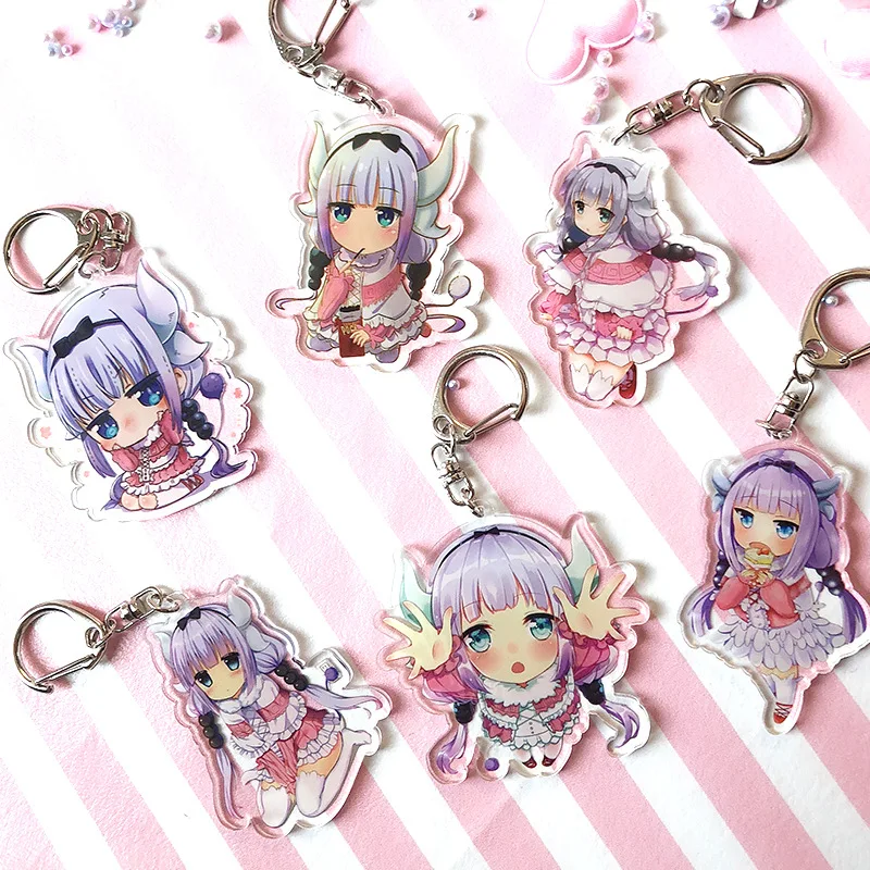 Брелок для ключей с героями аниме Miss Kobayashi's Dragon Maid мультяшный брелок Kanna Kamui