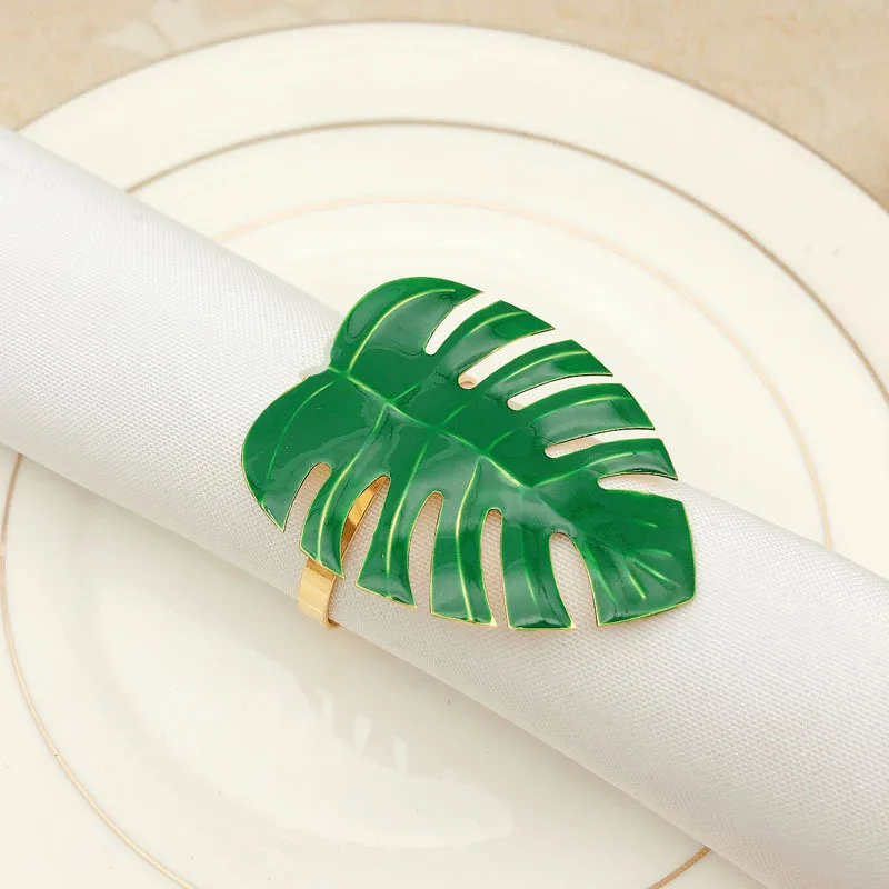 

12pcs/lot Napkin Ring Set Leaf Napkin Holder Wedding Party Dinner Christmas Table Decoration Napkin Ring